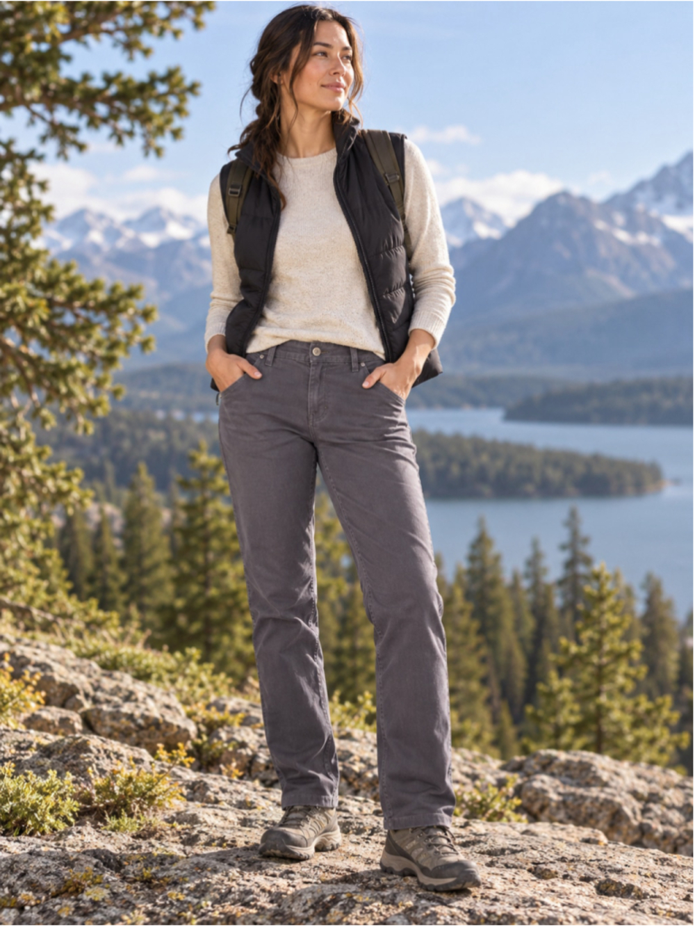 Kuhl Pants Women 6 Reg Klaudette Stretch Straight Leg Hiking Trail Gorpcore Gray